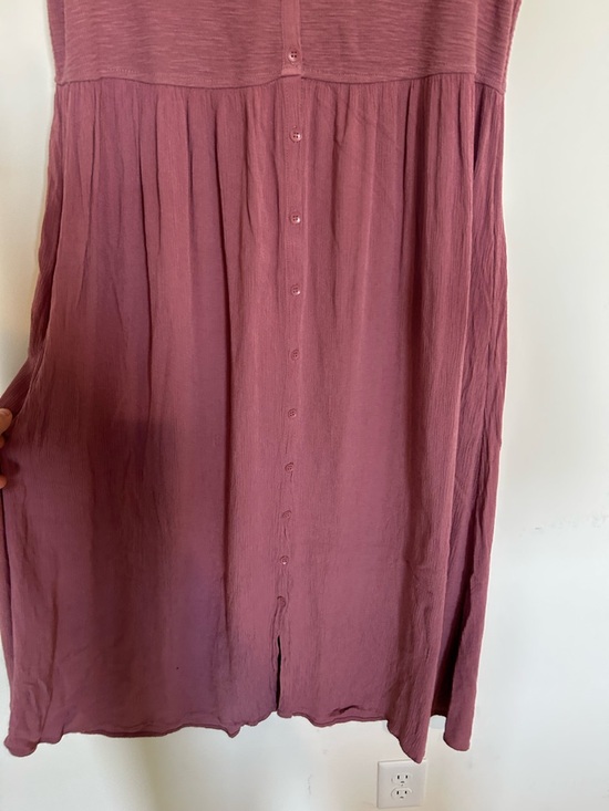 Frye Mauve Sleeveless Scoop Neck Button Front Midi Dress Size Medium - Picture 4 of 6